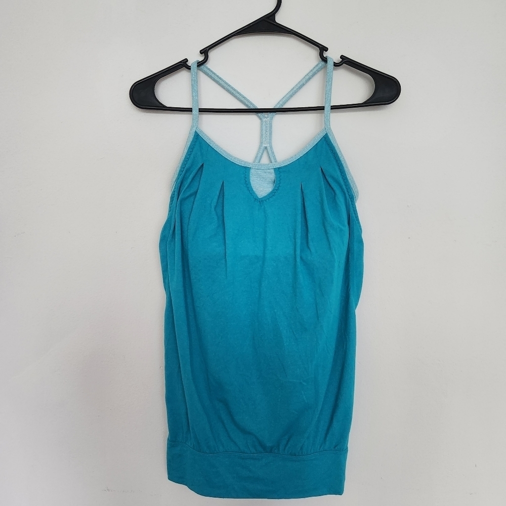 lululemon athletica Teal Blue Tank Top with Light Blue Trim
